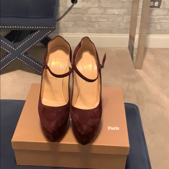 CHRISTIAN LOUBOUTIN Burgundy Daffodile Platforms